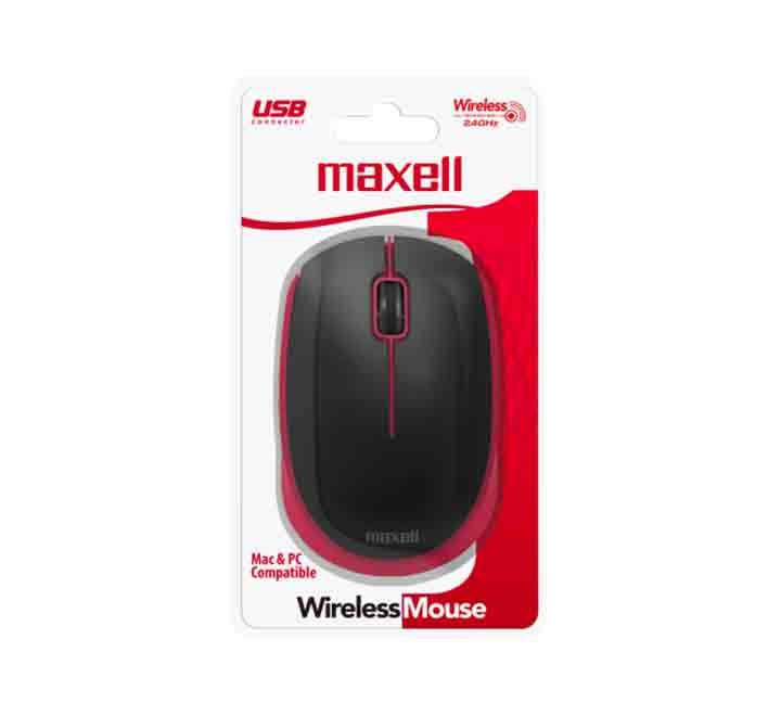 Maxell MOWL-100 Optical Wireless Mouse (Red), Mice, Maxell - ICT.com.mm
