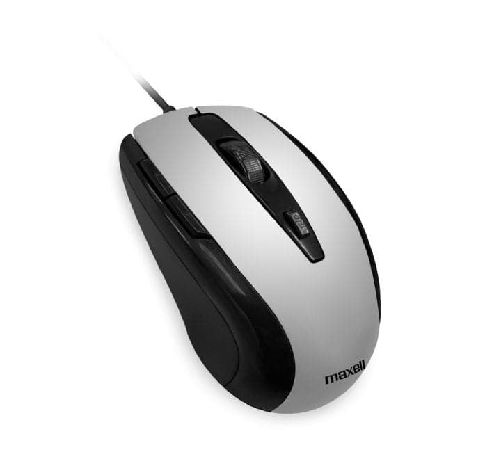 Maxell MOWR-105 Optical Mouse Five Buttons (Silver), Mice, Maxell - ICT.com.mm