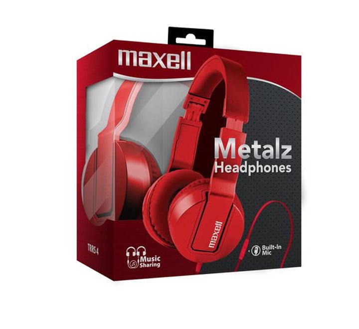 Maxell SMS-10 METALZ Headphones (Ruby), Headphones, Maxell - ICT.com.mm