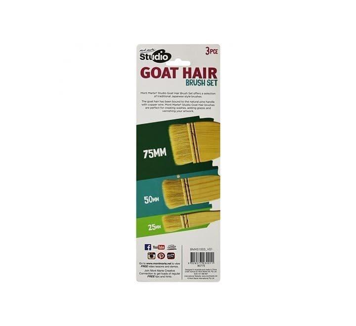 Mont Marte Studio Goat Hair Brush Set - 3 Pcs (BMHS1003), Brush & Pen Cleaners, Mont Marte - ICT.com.mm