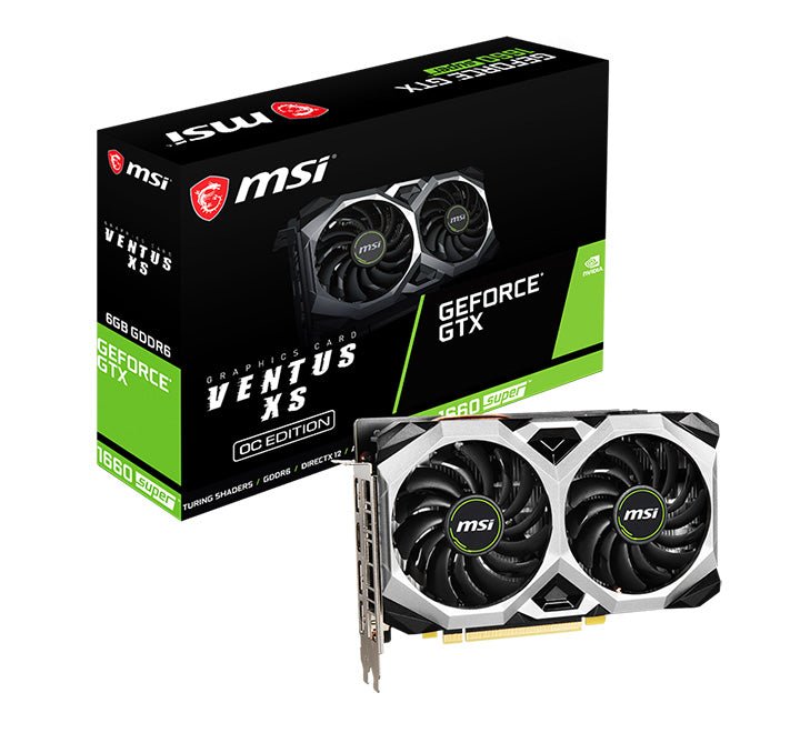 MSI NVIDIA GeForce GTX 1660 SUPER VENTUS XS 6G OC Gaming Graphics Card, Gaming Graphic Cards, MSI - ICT.com.mm