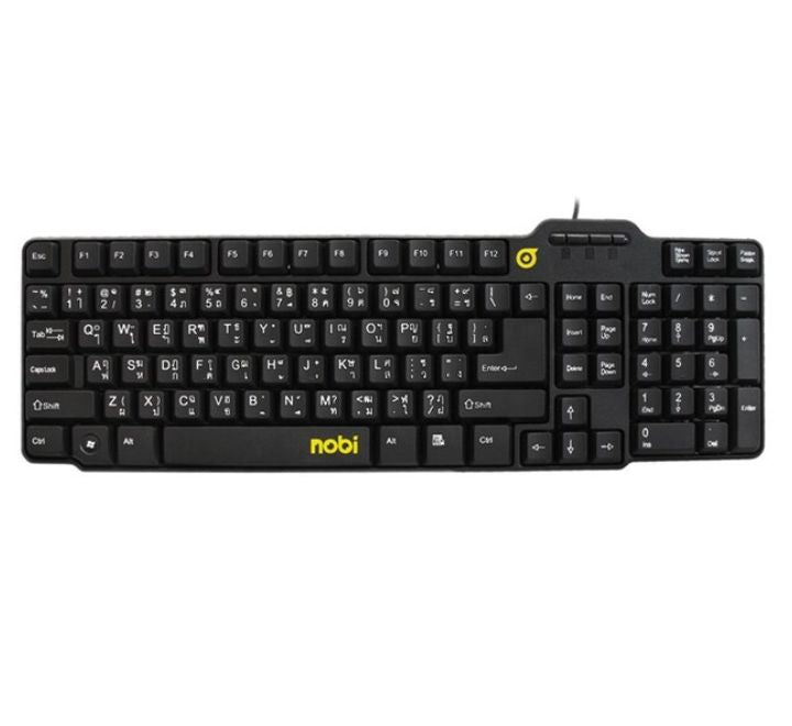 Nobi NK01 Standard Wired Unicode Keyboard (Black), Home & Office Keyboards, Nobi - ICT.com.mm